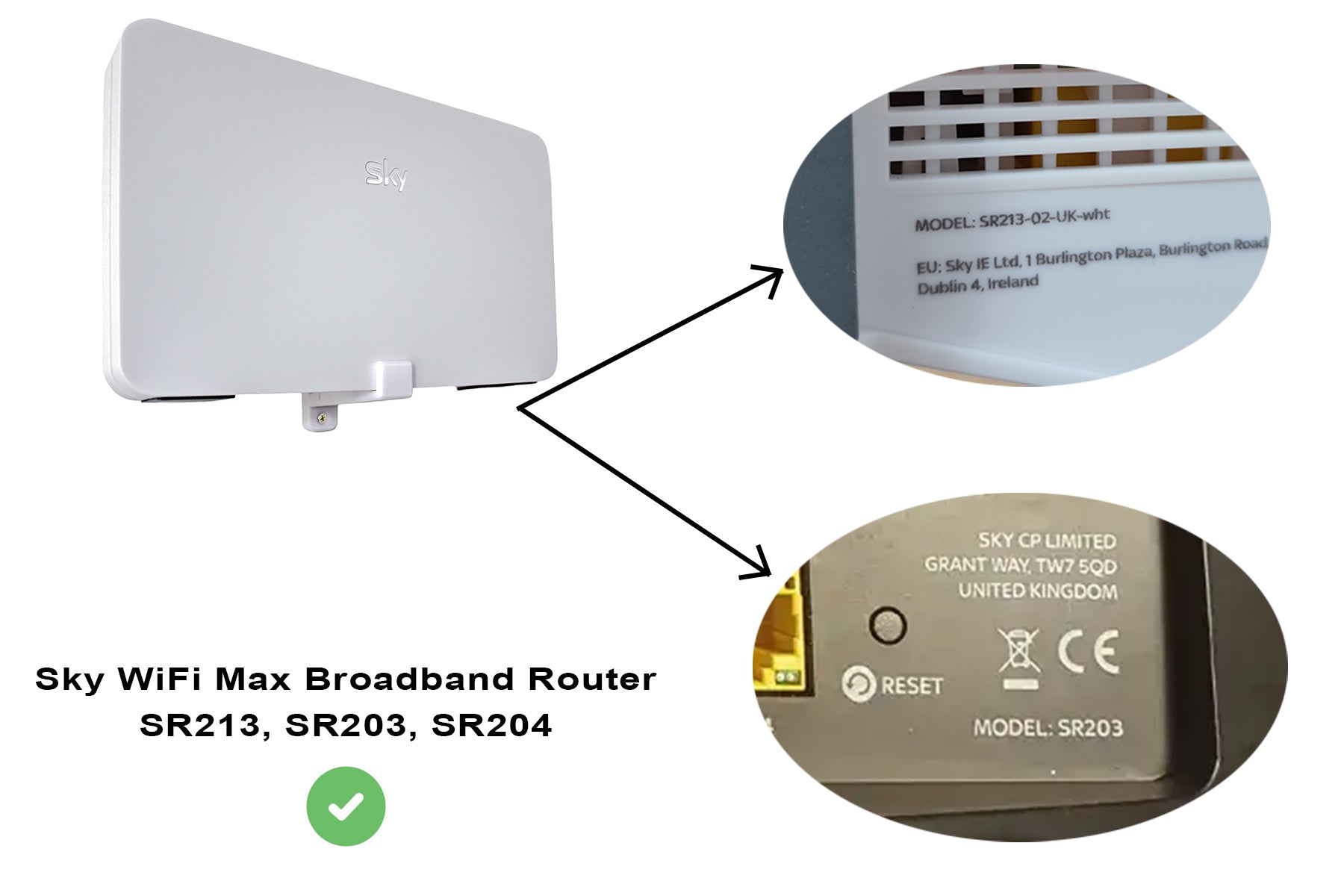 Decoralin Wall Mount for Sky Wifi Max Hub, SR213 SR203 White Complete with Screws and Fixings - Decoralin