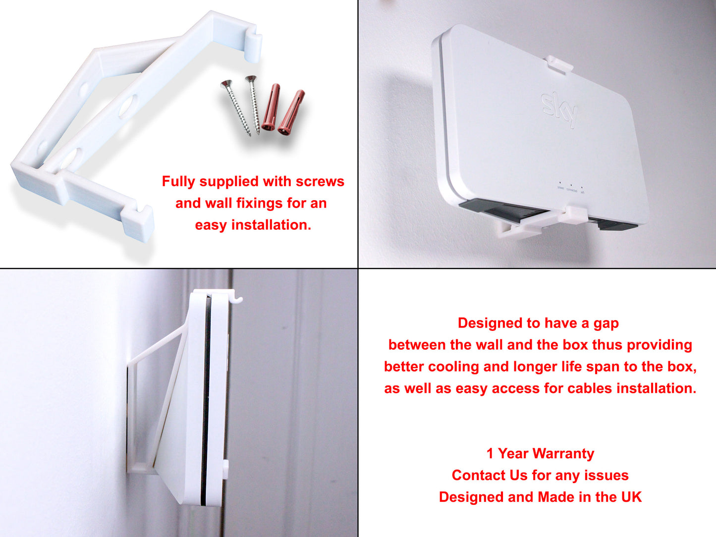 Decoralin Sky Broadband Booster Wall Mount - Fits Models SE210 and SE210a White - Decoralin