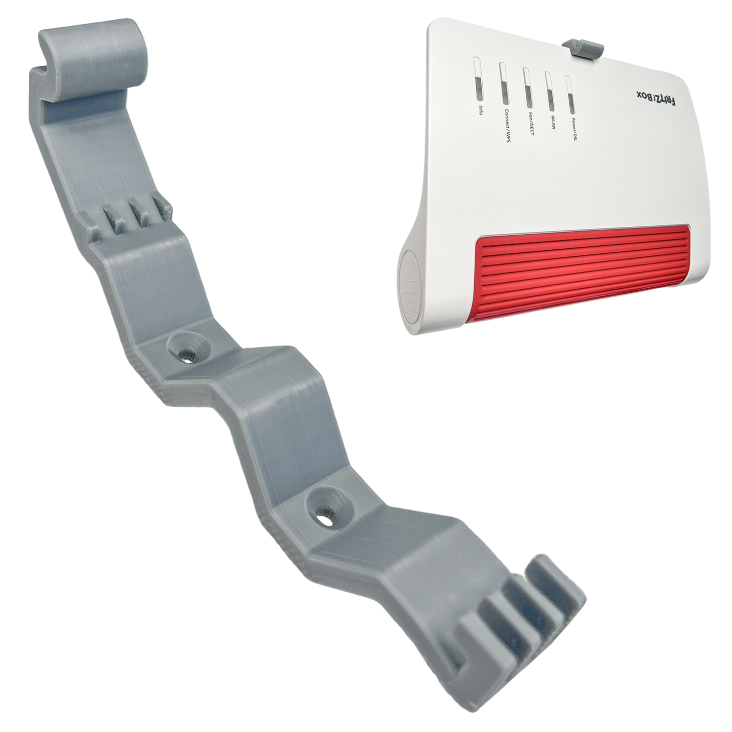 Decoralin Wall Mount Compatible with Fritz!Box 7590, 7590 AX, 5590, 7690, 6660, 6670 – Router Bracket for Wall Mounting – Grey