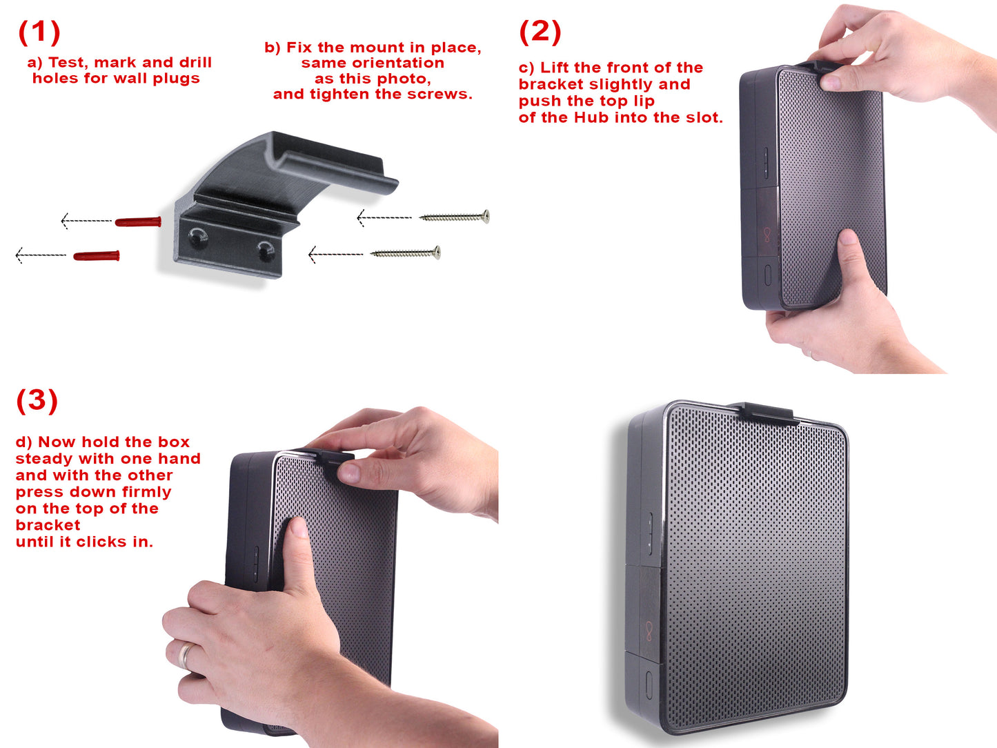 Wall Mount for Virgin Media TiVo V6/360 Floating Bracket Black - Decoralin