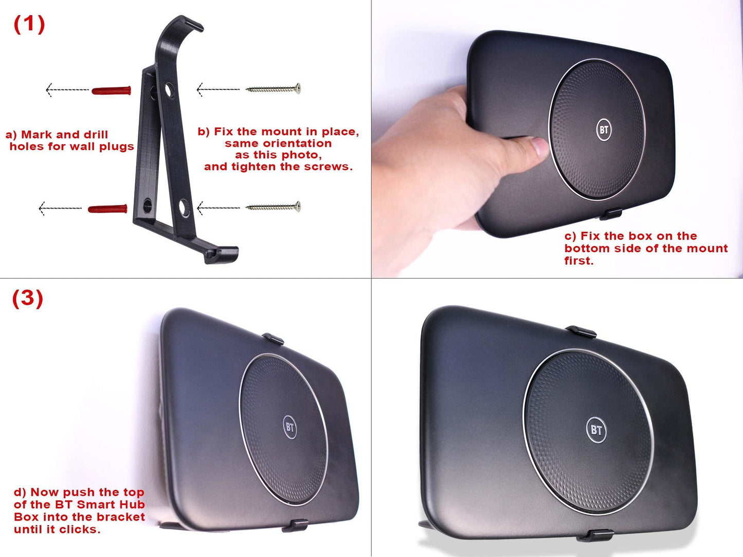 Decoralin BT Smart Hub 2 Wall Mounting Bracket Complete with Screws & Wall Plugs Ready to Install - Decoralin
