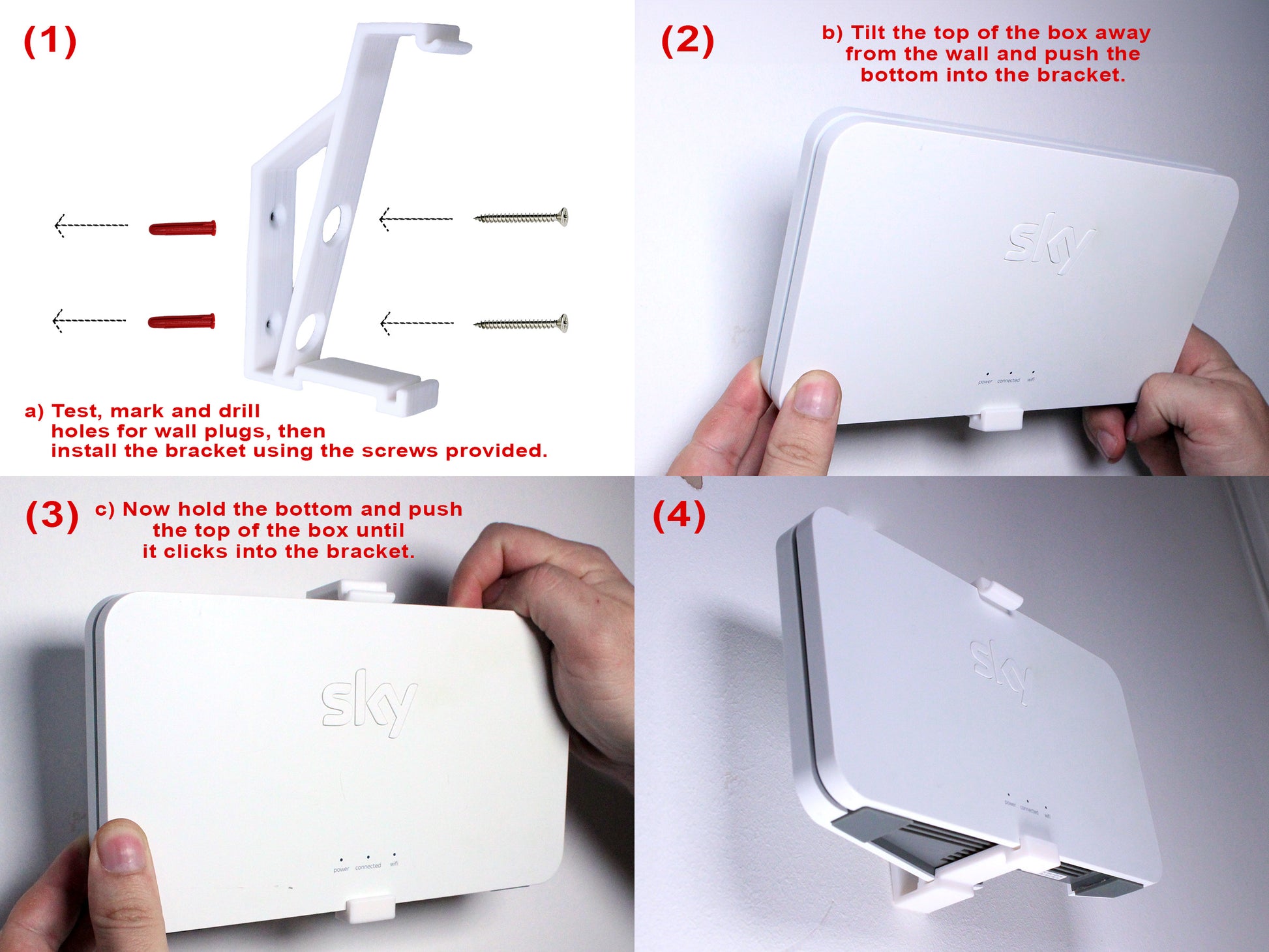 Decoralin Sky Broadband Booster Wall Mount - Fits Models SE210 and SE210a White - Decoralin