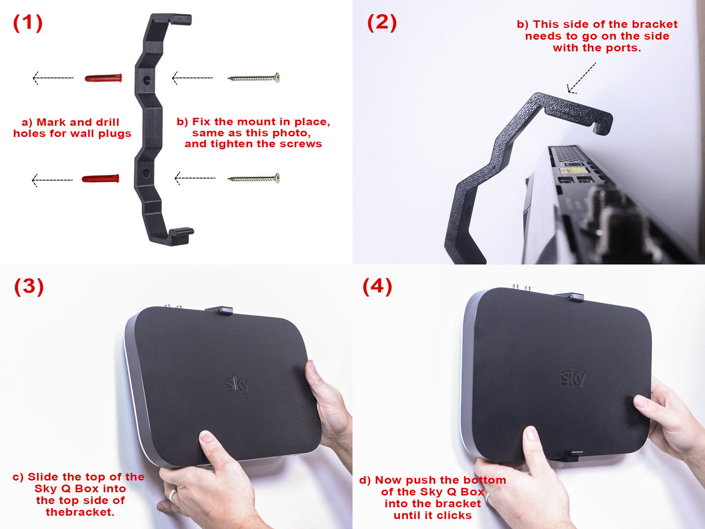 Decoralin Sky Q 1TB/2TB Wall Mount Floating Bracket for TV Box - Decoralin