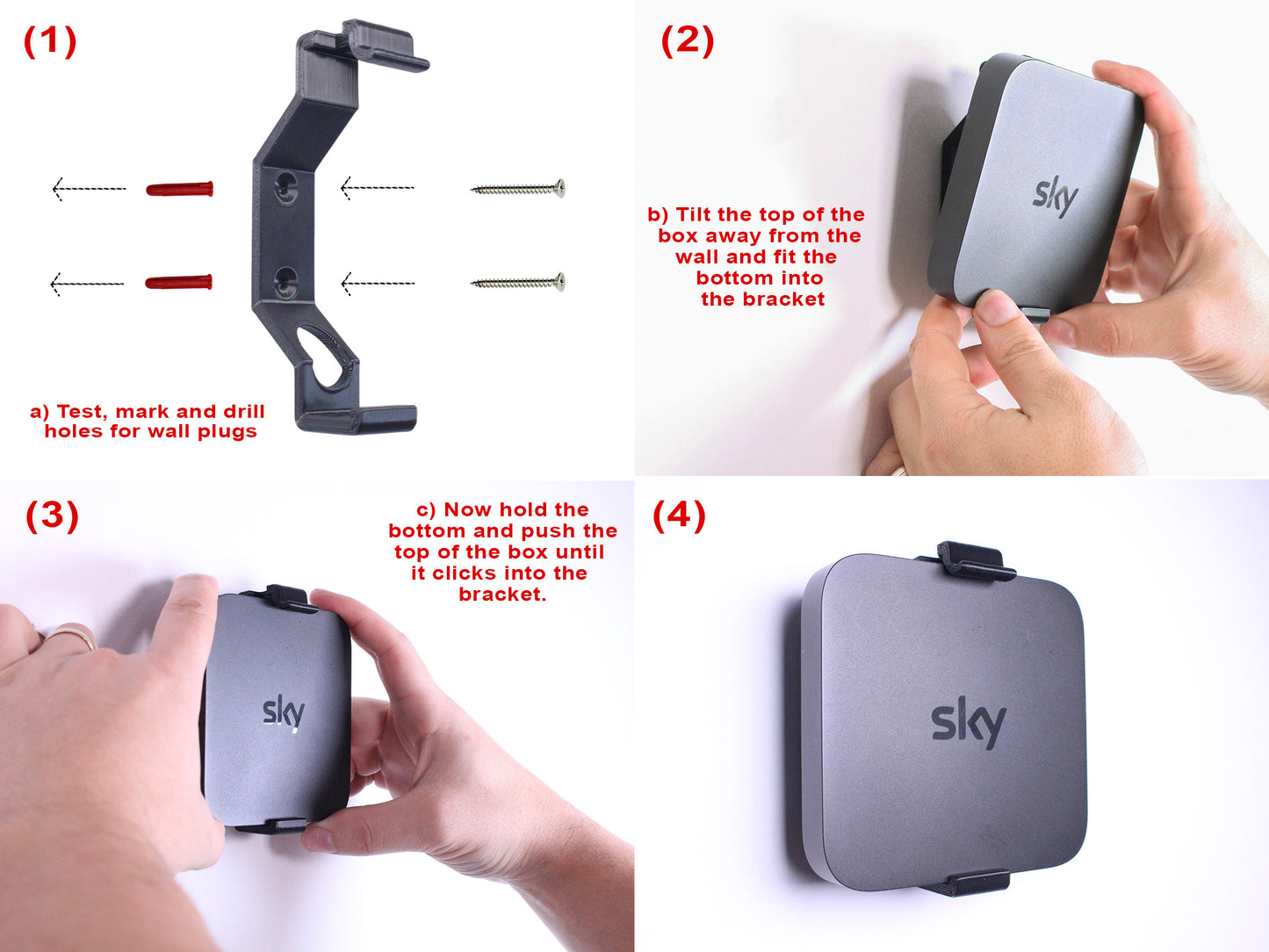 Decoralin Sky Puck Wall Mount Bracket for Sky Stream Box Black - Decoralin