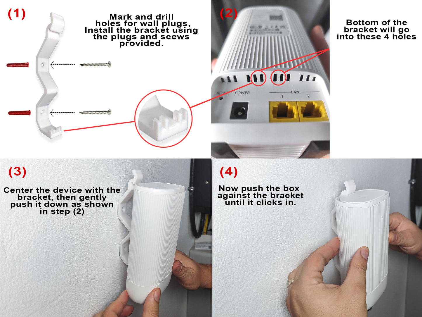 Decoralin Wall Mount for Vodafone Super W-ifi 6 Booster, White - Decoralin