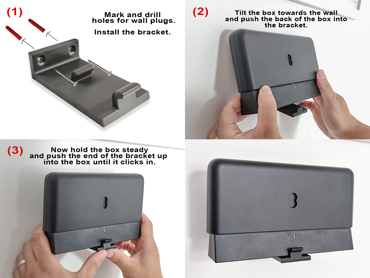 Decoralin Wall Mount Bracket for EE Hybrid Connect HC10A, Easy to Install, Complete with Screws and Fixings,Black - Decoralin