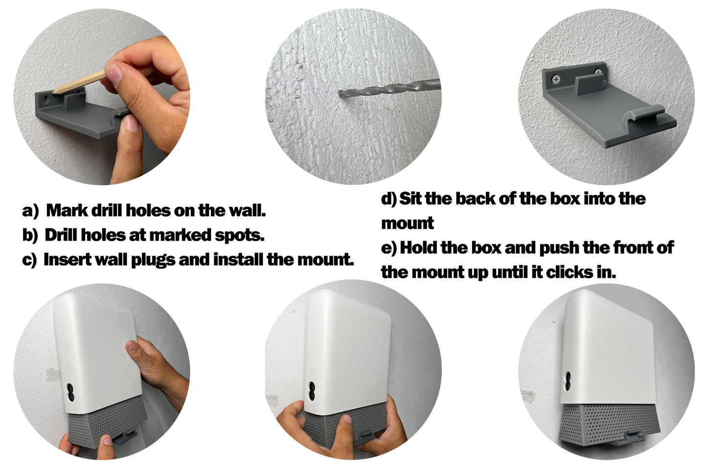 Decoralin Wall Mount for EE Smart WiFi 7 Router (Model SW40J) β Grey Router Holder Bracket with Tilt & Click Fit, Cable Gap & Ventilation β Secure Wall Mount with Screws & Plugs Included