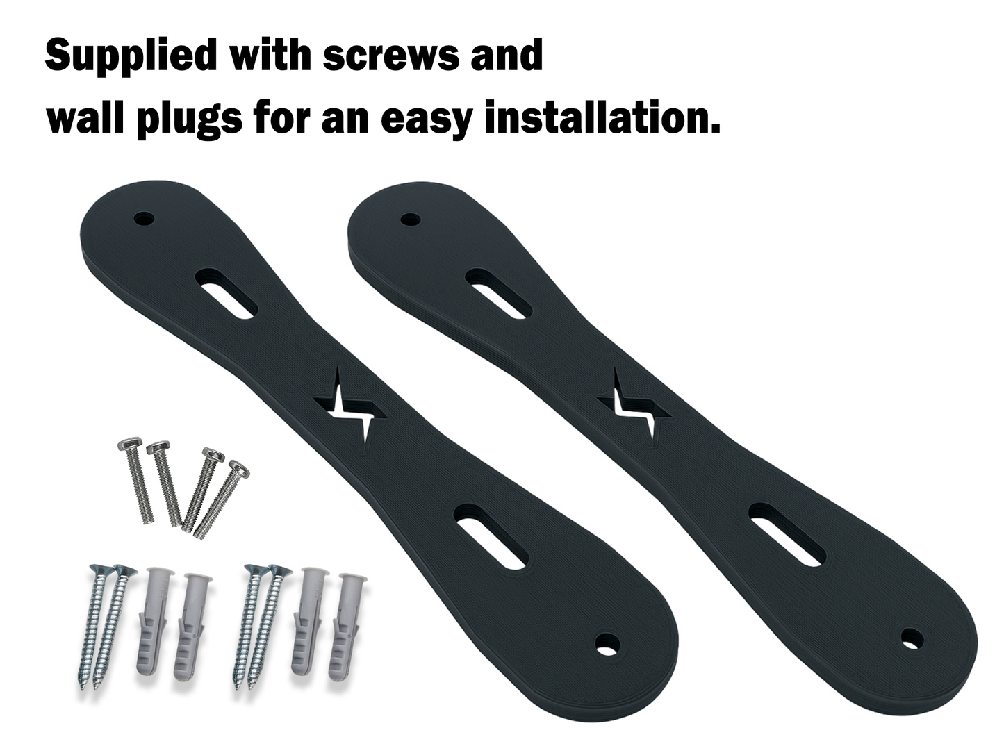 Decoralin Wall Mount for Bosch 18V & 12V Chargers – Compatible with GAL 18V-40, GAL 1180 CV, AL 18V-44, GAL 12V-40 – Charger Holder with Screws & Plugs – Black, Made in Europe