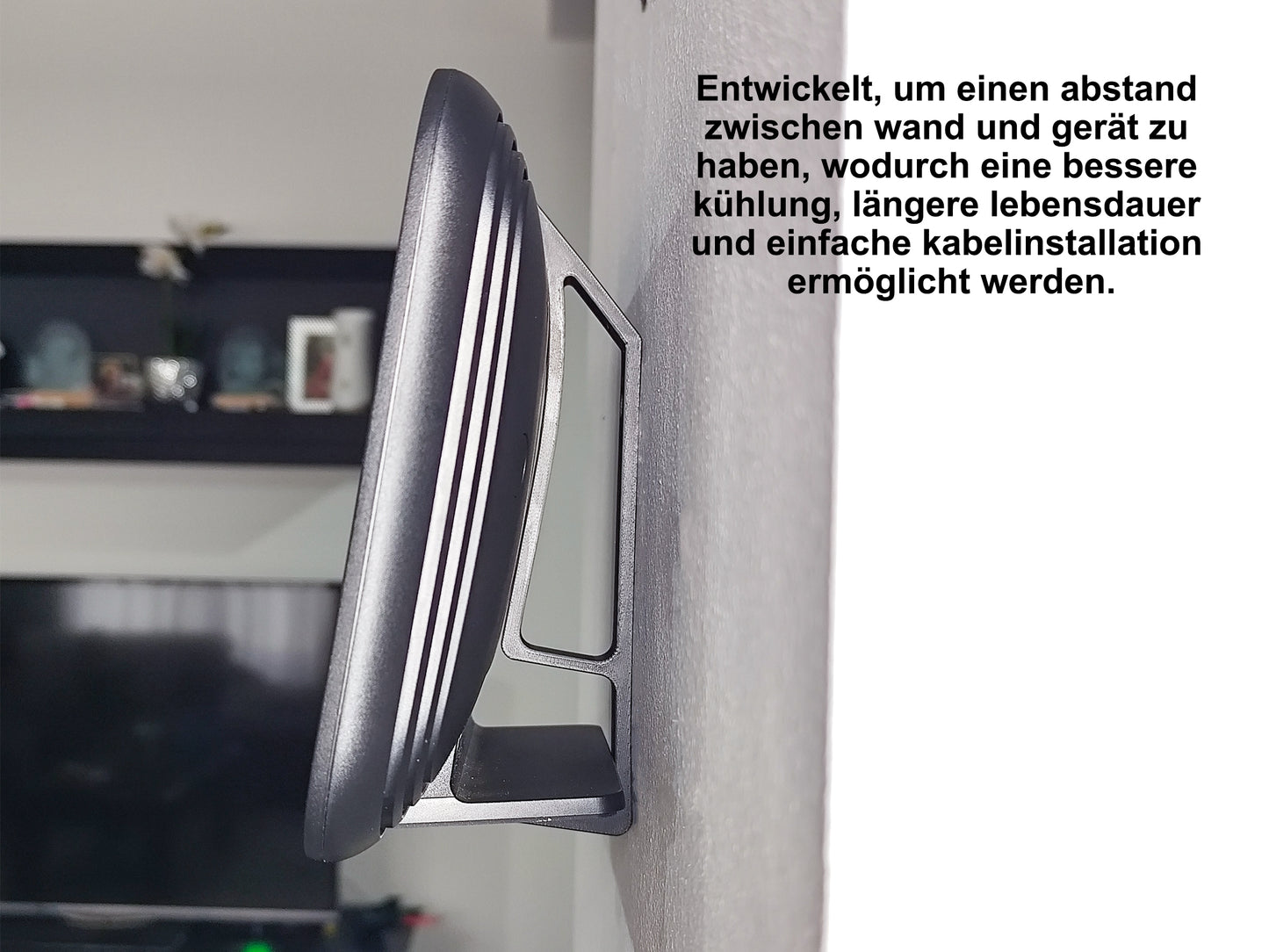 Telekom Speedport Smart 4 Router Wall Mount , Complete With Screws and Fixings, Black