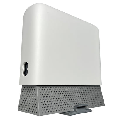 Decoralin Wall Mount for EE Smart WiFi 7 Router (Model SW40J) – Grey Router Holder Bracket with Tilt & Click Fit, Cable Gap & Ventilation – Secure Wall Mount with Screws & Plugs Included