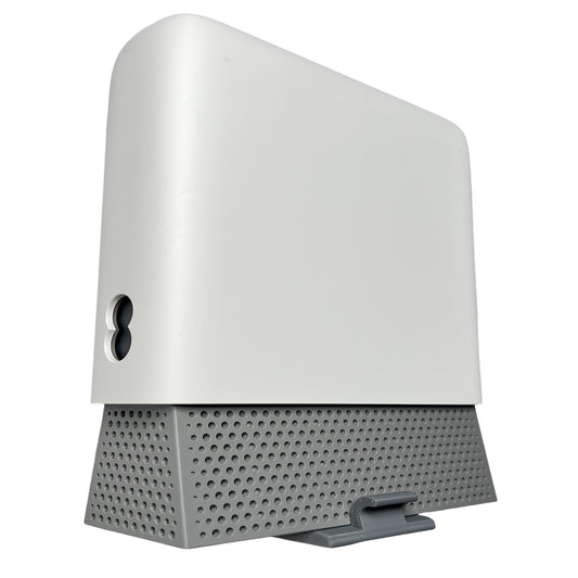 Decoralin Wall Mount for EE Smart WiFi 7 Router (Model SW40J) – Grey Router Holder Bracket with Tilt & Click Fit, Cable Gap & Ventilation – Secure Wall Mount with Screws & Plugs Included