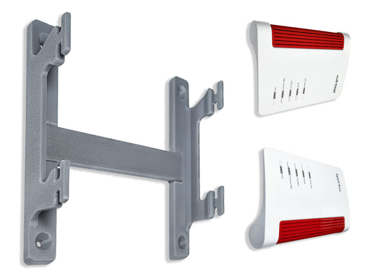 Decoralin Wall Mount for AVM Fritzbox 7590 7530 7510 Complete with Screws and Fixings Grey - Decoralin