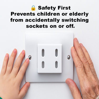 Decoralin Light Switch Safety Covers – White Plastic Caps for Double Switch Plates – Child, Elderly & Dementia Protection – Stick-On Guard – 2 Pack Covers 4 Switches