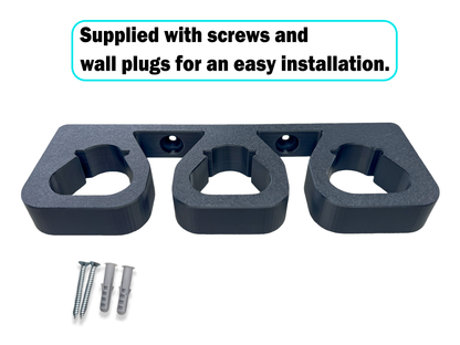 Decoralin Wall Mount for Bosch 12V Battery – Compatible with Bosch GBA Professional & BAT Home Series – Battery Holder Organizer for 12V Power Tools – Holds 3 Batteries – Made in Europe