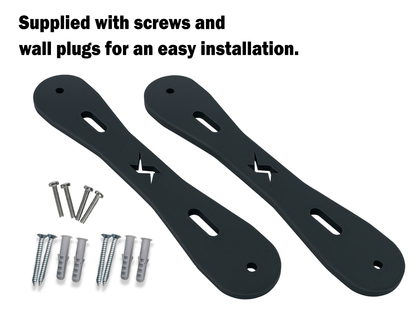 Decoralin Wall Mount for Bosch 18V & 12V Chargers – Compatible with GAL 18V-40, GAL 1180 CV, AL 18V-44, GAL 12V-40 – Charger Holder with Screws & Plugs – Black, Made in Europe